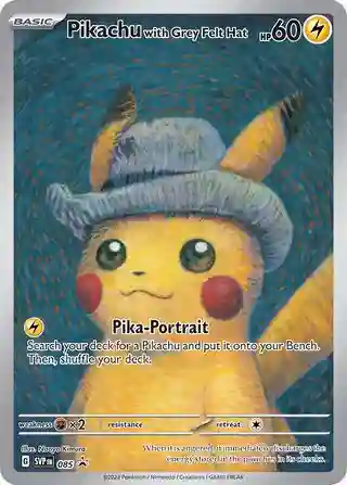 Pikachu With Grey Felt Hat 2023 Svp EN SV Black Star Promo Pikachu With Grey Felt Hat 2023 Svp EN SV Black Star Promo